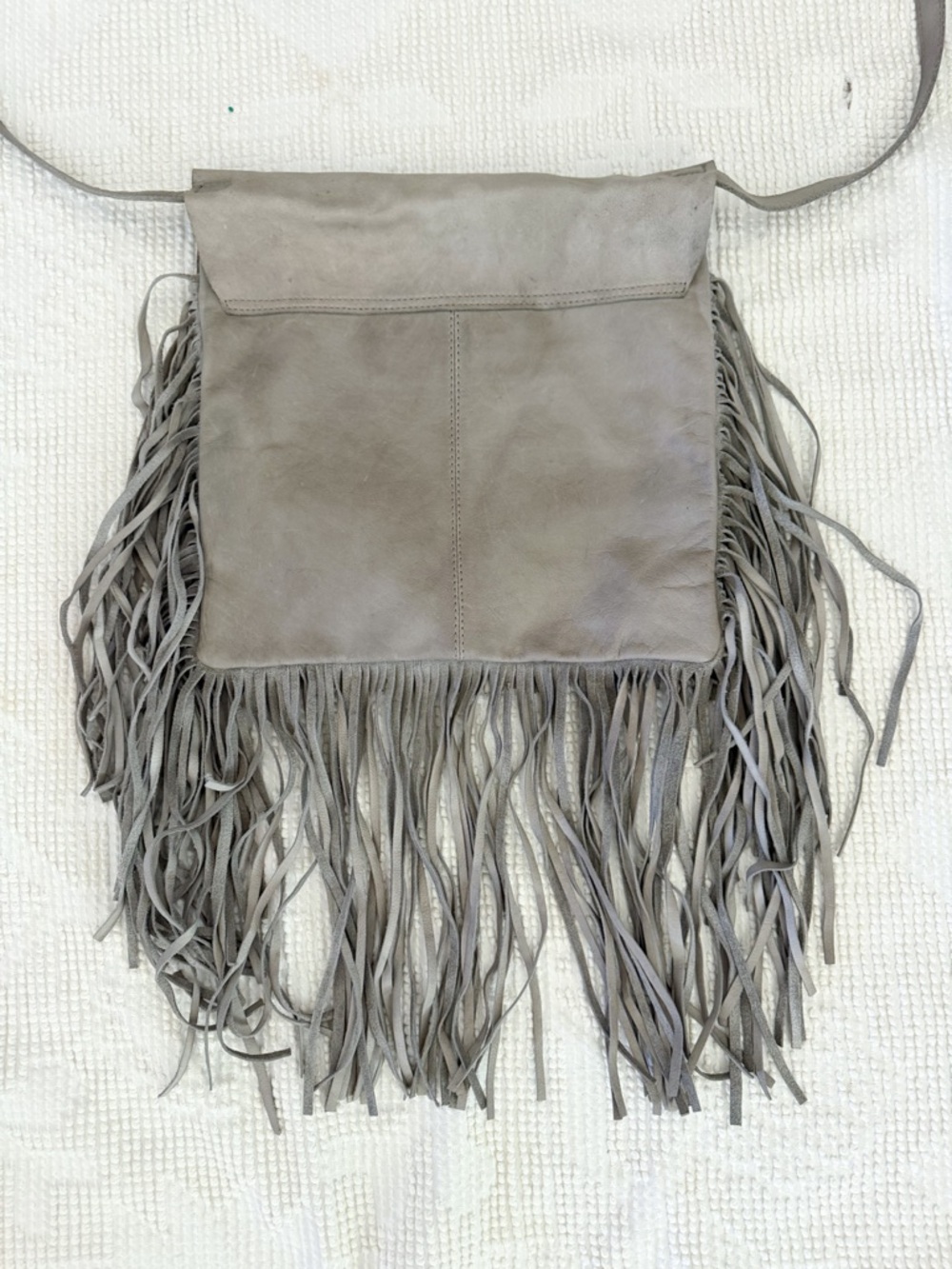 Freebird by Steven leather Fringe Boho Crossbody Bag Grey - Picture 10 of 12